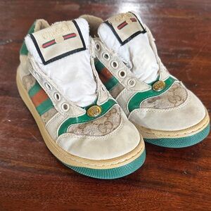 Gucci Kids Sneakers - Green and Beige